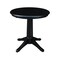 International Concepts Round 30 in Round Top Pedestal Table, 28.9 inH, Black, 30 W, 30 L, 29.9 in H, Wood, Black K46-30RT-27B - alternate 1